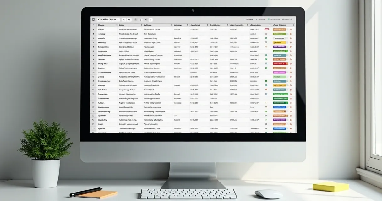 Tela de computador com dados de segmentação de lista de emails