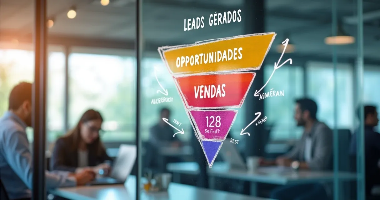Gráfico mostrando taxa de conversão de leads B2B