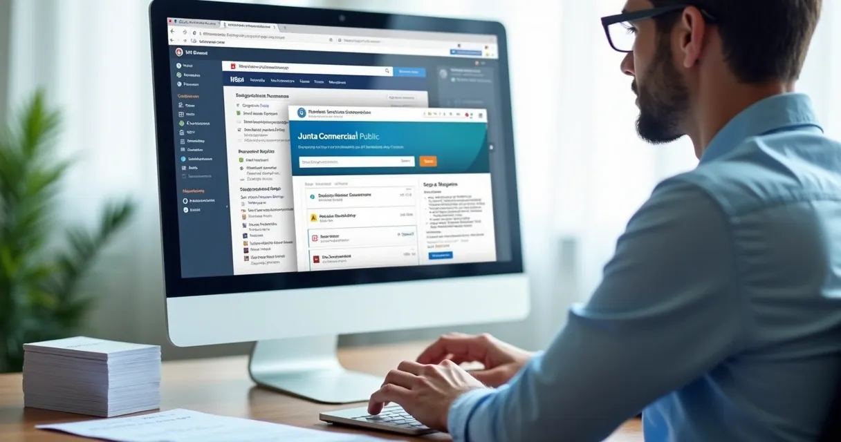 Pessoa navegando em sites para encontrar empresas