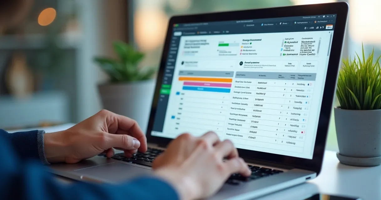 Planilha digital sendo preenchida automaticamente com dados de empresas e contatos