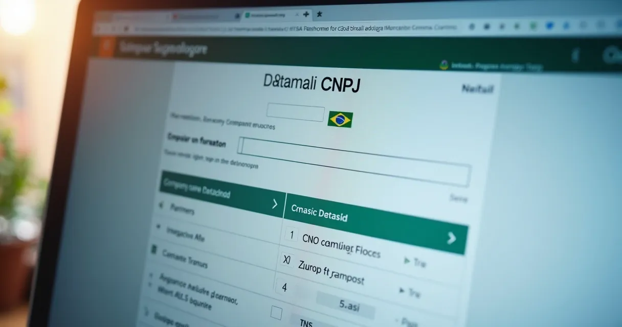 Tela mostrando consulta de dados de empresa pelo CNPJ